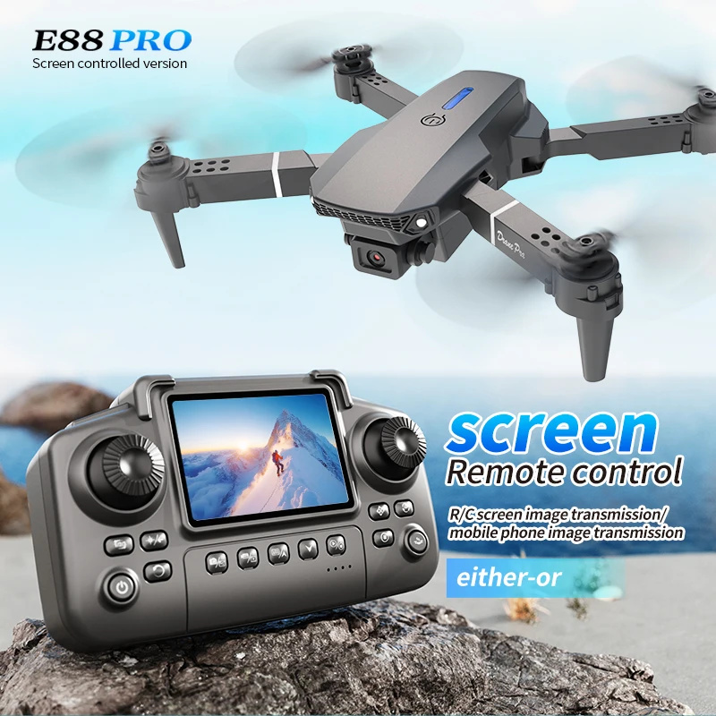 전문 E88 프로 드론 스크린 8K HD 카메라 WiF - Rc Helicopter Case 리뷰 및 가격